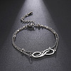 Infinity 304 Stainless Steel Double Layer Bracelets FS-WG70C3B-01-1