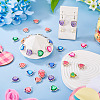 20Pcs Polymer Clay Heart & CCB Heart Frame Links Connector Charms CLAY-TADJ0001-04-6