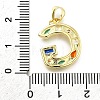 Brass Micro Pave Clear Cubic Zirconia Pendants KK-G521-01G-G-01-3