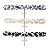 3Pcs 3 Colors Tibetan Style Turtle Back Pattern dZi Round Beaded Stretch Bracelet Sets BJEW-JB14420-4