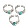 Natural Turquoise Adjustable Rings RJEW-K269-12P-09-1