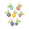 Handmade Millefiori Glass & Acrylic & Brass Pendants PALLOY-JF05247-1