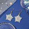 Snowflake Braided Glass Seed Bead Dangle Earrings EJEW-JE05868-2