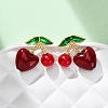 Cherry Brass ABS Plastic Pearl Stud Earrings EJEW-U062-04A-G-2