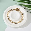 Ion Plating(IP) 304 Stainless Steel Paperclip Chain Bracelets BJEW-O186-03G-1