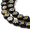 Flat Round Handmade Millefiori Glass Beads LK-R004-55-A-4