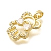 Rack Plating Brass Micro Pave Clear Cubic Zirconia Pendants KK-M309-39F-G-2