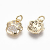 Brass Micro Pave Clear Cubic Zirconia Charms RJEW-T063-38G-NF-2