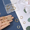 8 Pairs 4 Styles Brass Beaded Huggie Hoop Earrings for Women KK-SC0004-60-3