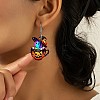 Pumpkin Cup with Ghost Acrylic Dangle Earrings FS-WG7B4FC-01-4