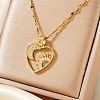 Gorgeous Brass Micro Pave Clear Cubic Zirconia Heart with Moon Sun Pendant Elegant Fashion Necklaces SS6030-1-1