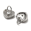 Brass Micro Pave Clear Cubic Zirconia Charms KK-G472-01P-2