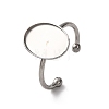 304 Stainless Steel Open Cuff Ring Components STAS-S134-01P-F01-1
