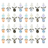 40Pcs 4 Styles Transparent Glass & Alloy Pendants PALLOY-YW00154-1