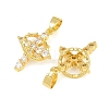 Brass Pave Clear Cubic Zirconia Pendants KK-CBA6A75-55B-G-2