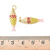 Brass Enamel Pendants KK-B148-14G-06-3