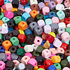 Spray Painted Wooden Beads WOOD-PA0001-53B-7