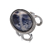 Oval Natural Sodalite Finger Rings RJEW-M062-02P-05-2