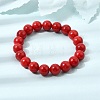 10MM Natural Dyed White Jade Round Beaded Stretch Bracelets for Women GG-CBA3F02-12B-1