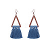 Wood and Cotton Dangle Earrings WG53E25-02-1