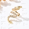 Brass Clear Cubic Zirconia Cuff Earrings EJEW-Q025-01B-G-4