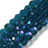 Electroplate Transparent Glass Beads Strands X-EGLA-A035-T6mm-L12-1