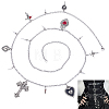 1Pc Gothic Theme Alloy Heart Cross Rose Flower Rivet Pendant Waist Belly Chains NJEW-BM0001-06-1