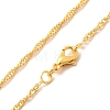 1.5mm Rack Plating Brass Singapore Chain Necklaces for Women Men MAK-L044-22G-2