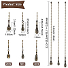 6Pcs 3 Styles Tibetan Style Alloy Ceiling Fan Pull Chain Extenders AJEW-BC0003-47-2
