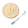 Faceted Round Natural Quartz Crystal & Amazonite & Apatite Beaded Pendants PALLOY-JF03529-03-4