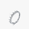 Crown 925 Sterling Silver Micro Pave Cubic Zirconia Finger Rings FS-WG8EC35-01-1