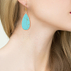 2 Pairs 2 Style Synthetic Turquoise & Natural Howlite Teardrop Dangle Earrings EJEW-AN0002-33-5