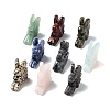 Natural & Synthetic Gemstone Carved Rabbit Statues Ornament G-P525-14-1