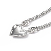 Clear Cubic Zirconia Heart with Padlock Pendant Necklace NJEW-L170-06P-2