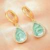 Brass Micro Pave Cubic Zirconia Hoop Dangle Earrings KK-CBA8324-11G-04-1
