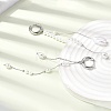 304 Stainless Steel & Glass Pearl Tassel Hoop Earrings for Women EJEW-G463-01P-2