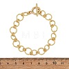 Brass Diamond Cut Textured Round Link Chain Bracelets for Women BJEW-JB14115-4