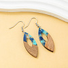 Wood & Resin Dangle Earrings WG44CA1-02-1