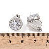 Brass Micro Pave Clear Cubic Zirconia Cuff Earrings EJEW-Z148-01P-4