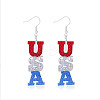 Independence Day Alloy Acrylic Dangle Earrings FS-WG49294-03-1