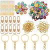 DIY Letter & Flower Keychain Findings Kits DIY-BM0002-22-7