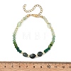 Dyed Natural Malaysia Jade & Moss Agate & Prehnite Nuggets & Rondelle Beaded Bracelets for Women BJEW-JB14090-02-4
