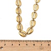 Ocean 304 Stainless Steel Cowrie Shell Shape Link Chain Necklaces for Women NJEW-K310-01G-4