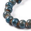 Handmade Fancy Antique Glazed Porcelain Ceramic Round Beads Strands X-PORC-L019-6mm-11-3