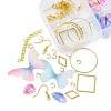 DIY Polyester Butterfly & Stainless Steel Dangle Earring Making Kits DIY-FS0006-32-3