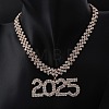 Brass Full Crystal Rhinestone 2025 Pendant Necklaces for Women NJEW-Q005-01G-5