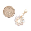 Star Copper Wire Wrapped Synthetic Moonstone Pendant Decorations HJEW-JM03027-5