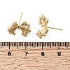Brass Micro Pave Clear Cubic Zirconia Bowknot Stud Earring Findings KK-G553-08G-3
