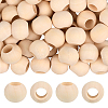 Natural Unfinished Wood Beads WOOD-PA0001-16B-1