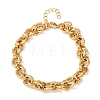 Twisted 304 Stainless Steel Double Ring Link Chains Bracelets for Women BJEW-G780-06G-02-4
